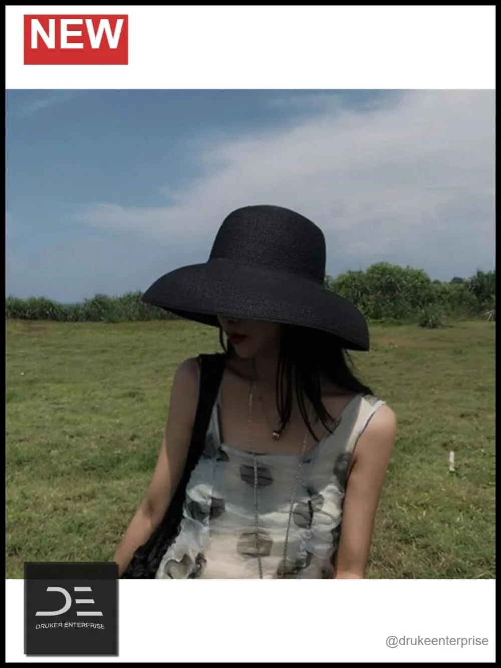 Wide Brim Foldable Straw Sun Hat UPF 50+ UV Resistant Travel Beach Hat